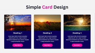 Simple Responsive Card Design Using HTML and CSS Tutorial | Free Source Code