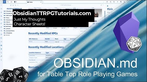 Obsidian - Karakterbladen