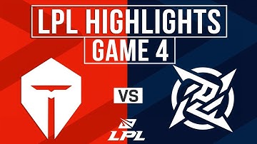 TES vs NIP Highlights Game 4 | LPL 2025 Split 1 Playoffs | Top Esports vs Ninjas in Pyjamas