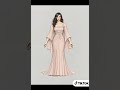 Soft blush tones, sculpted pleats, and flowing chiffon cape sleeves.#fashionndesigns 🎀💗✨