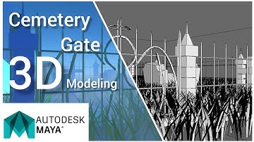 Cemetery Gate. Extrude along a Curve. Graveyard 3D modeling (Autodesk Maya tutorial)