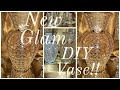 #DIYGlam High End Gold Vase! | #ModPodge  #GlamDIY Centerpiece Idea for 2021!!