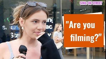 She’s Just Walking…Until Someone Asks Her to Sing💯Singing in Public🍀Bruno Mars - When I Was Your Man