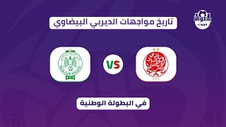 تاريخ مواجهات الديربي البيضاوي بين الرجاء والوداد 2023-2024 في البطولة المغربية