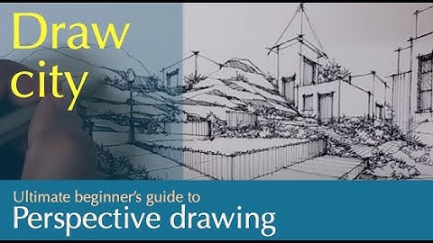 Perspective Drawing : Draw Cityscape 63: buildings, ramp and landscape in multi point perspective.