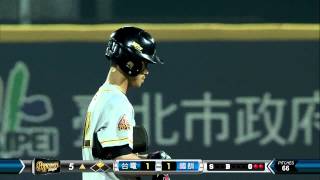 20140714-2 爆米花 台電vs國訓 5上 蔡智榆打出如子彈般快速的二壘安打
