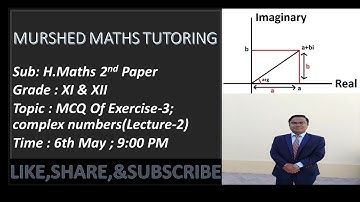 MCQ test of complex number,  Sub- Higher Mathematics(2nd Paper), Grade - XI and XII