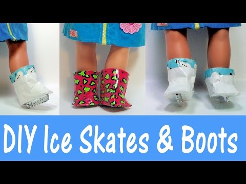 Como fazer patins de gelo e botas com fita adesiva para bonecas de 18 polegadas