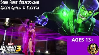Boss Fight Breakdowns! - Green Goblin & Elektra - Ultimate Alliance 3