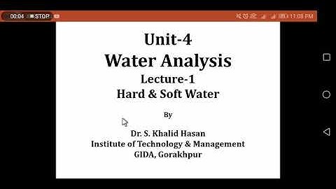 Water Analysis Lecture-1 by Dr. Syed Khalid Hasan