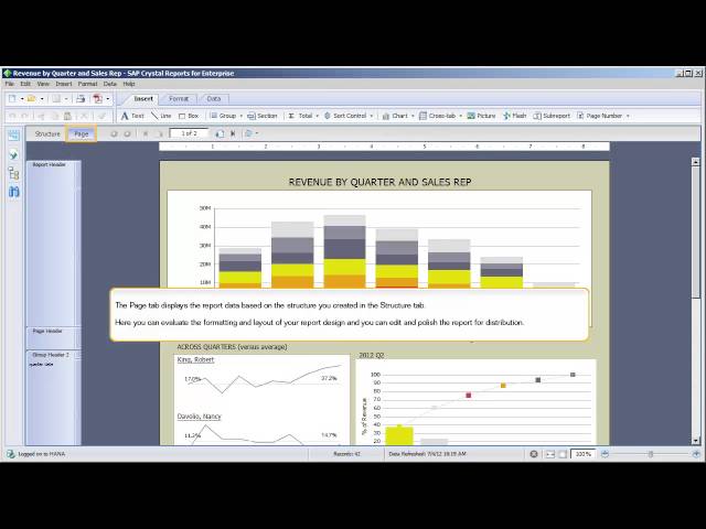 Navigate the interface: Crystal Reports for Enterprise 4.1 SP4