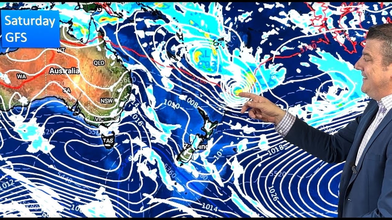 High pressure for NZ + Tropical lows developing - YouTube