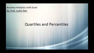 Excel analytics - The Quartile function