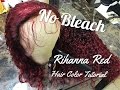 How To| Dye Hair Red Without Bleach| Rihanna Red|LOREAL