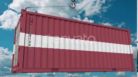 Loading Container with Flag of Latvia | Motion Graphics - Envato elements