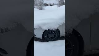 So much snow and people are still driving fast