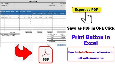 How to Auto Save excel invoice in pdf with invoice No | Print Button in Excel | Excel For Business