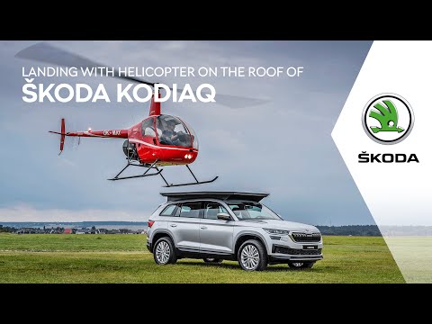 ŠKODA KODIAQ: Landing on its roof with a helicopter