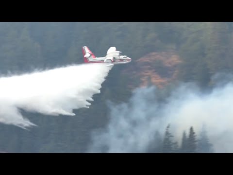 Firefighting Air Tankers Battle Rural Wildfire in Washington