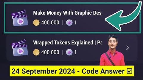 TapSwap Code Today | Make Money With Graphic Design | TapSwap Daily Video Code 24 September