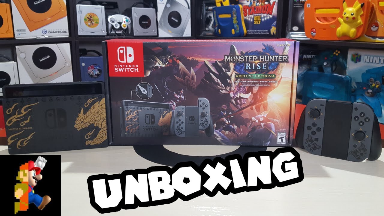 UNBOXING Nintendo Switch MONSTER HUNTER RISE Edition Deluxe System - YouTube