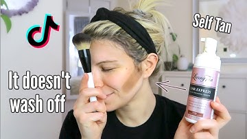 I used SELF TANNER to CONTOUR MY FACE?? || Tantour Before & After (TikTok Makeup Trend)