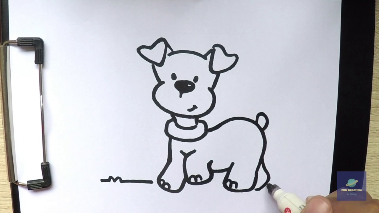 How to Draw cute dog - YouTube