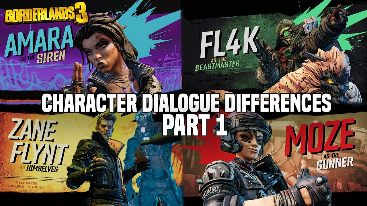 BORDERLANDS 3 Playable Character Dialogue Differences Part 1 (FL4K