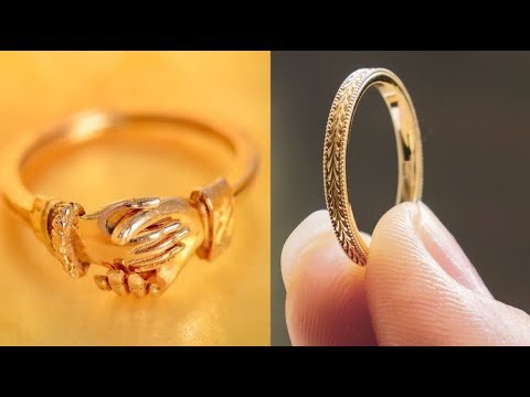 Daily Wear Gold Rings Designs For Women | My Jewellery Collection | Women Ring  Designs 2020 | Eng… | Antique wedding rings, Diamond wedding bands, Gold ring  designs