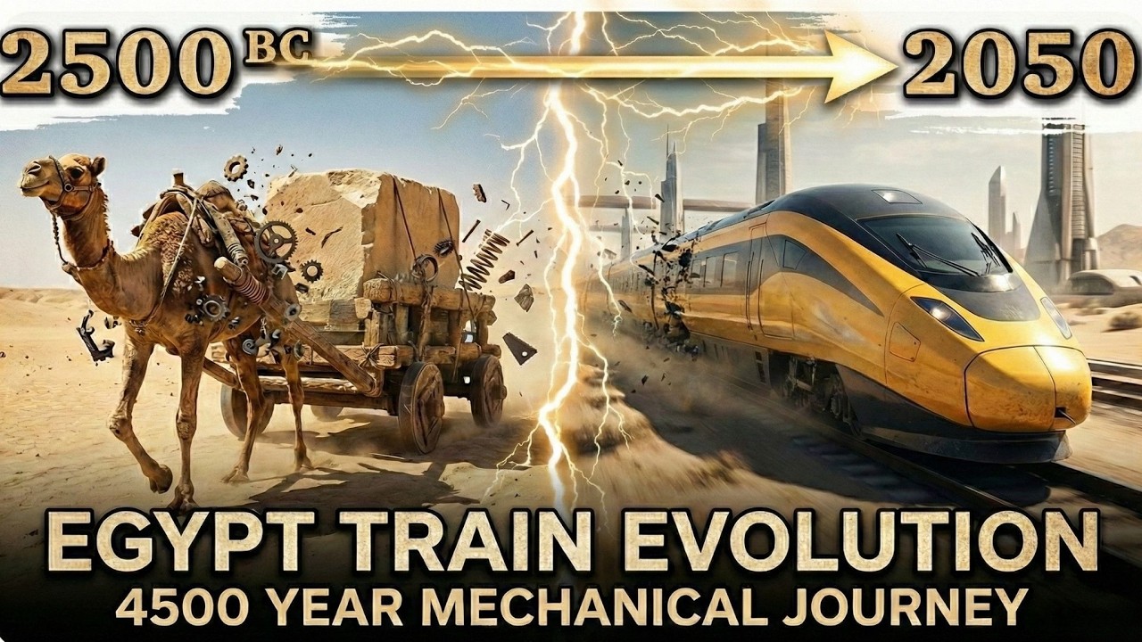 Egypt Train Evolution (2500 BC - 2100): From First Steam Locomotive to 4K Realistic Plasma Morphing