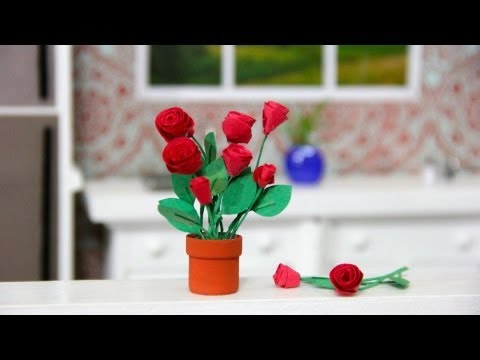 How to Make a Doll Flower Pot and Flowers - Doll Crafts - YouTube
