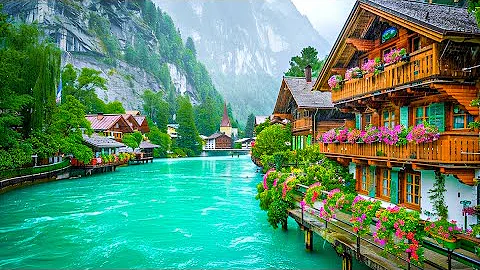 Interlaken Switzerland🇨🇭 Walking in the Rain 🌧️