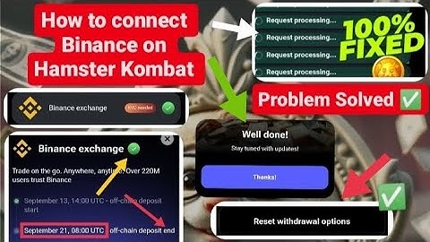 How to connect Binance on Hamster Kombat l Problem fix Hamster Kombat Binance Wallet Connect
