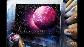 Pink Planet SPRAY PAINT ART by Skech