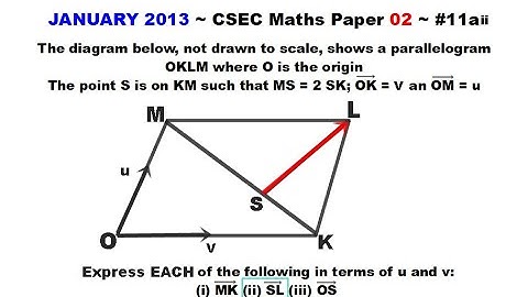 Paper2-CSEC-MATHS#83 ~ Vectors ~ January 2013 Number 11aii