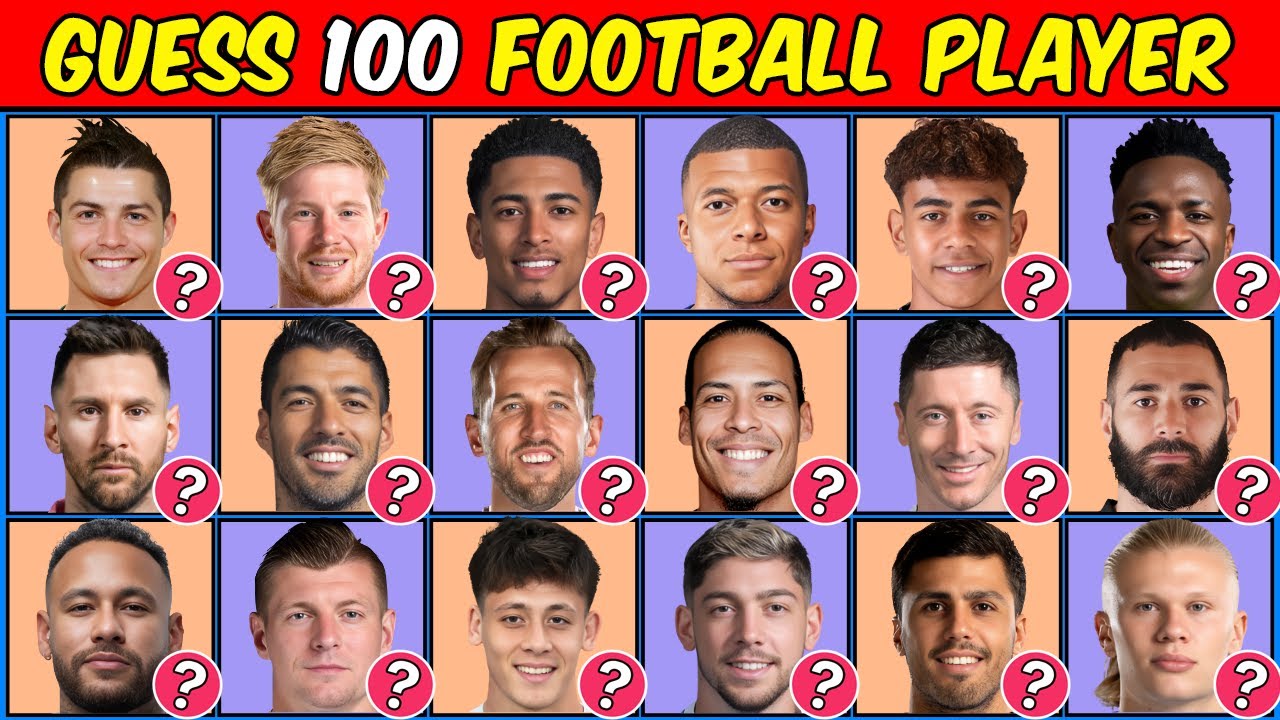 GUESS 100 FOOTBALL PLAYERS BY THEIR PICTURES | QUIZ FOOTBALL 2024