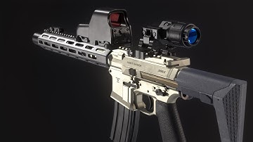 Honey Badger Assault Rifle 3D Model_ Turntable