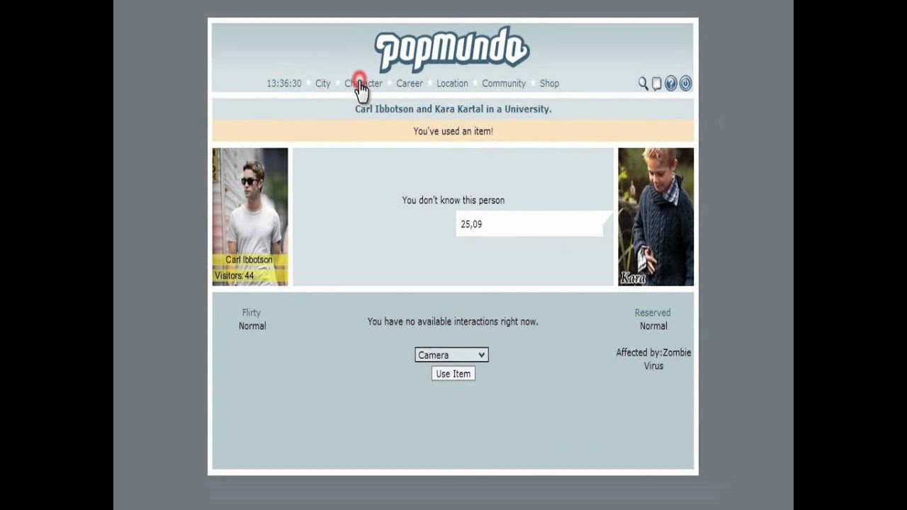 How can use Blood Sampler Popmundo?