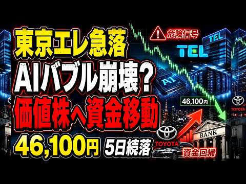 【危険サイン】東京エレクトロン急落の真相, AIインフラ株はもう買われすぎなのか #東京エレクトロン #東京エレクトロン株 #日経平均 #日本株 #半導体株 #AIバブル #AIインフラ #トヨタ株