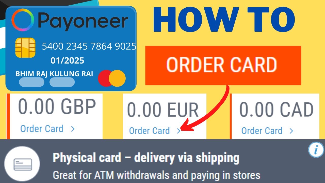 How to ORDER  a USD GBP CAD EUR Payoneer MasterCard | Easy Steps | Be Eligible With $100 |