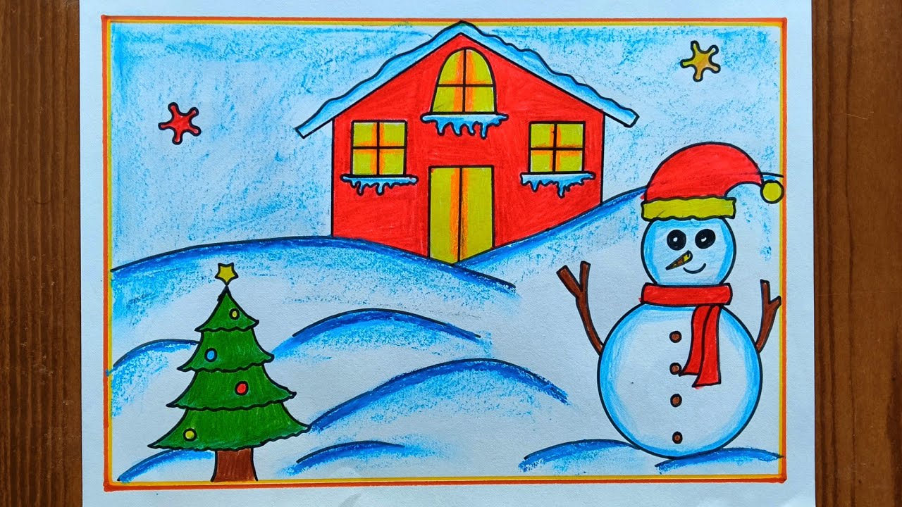 [New] Winter season Snowman drawing easyWinter season drawing|Winter SeasonSnowfall Scenery drawing