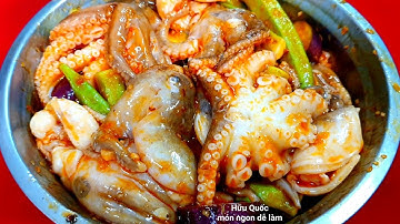 cách làm BẠCH TUỘC NƯỚNG SA TẾ cay nồng mặn ngọt thơm ngon hấp dẫn