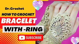 Crochet Bracelet with Finger Ring /bracelet with finger loop@dr.crochet2358#crochet #crochetjewelry