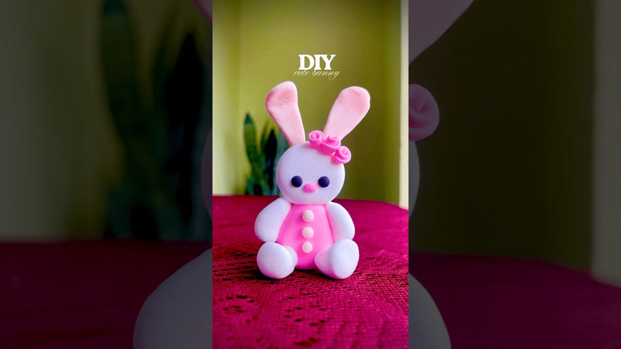 DIY bunny with clay tutorial| Easy clay craft figure| 