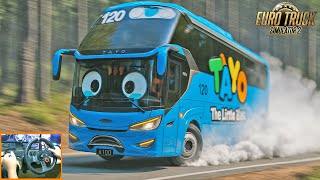 Tayo Almost Loses Control! High-Speed Turn in the Forest Road | Telolet Basuri Janda Bodong screenshot 5