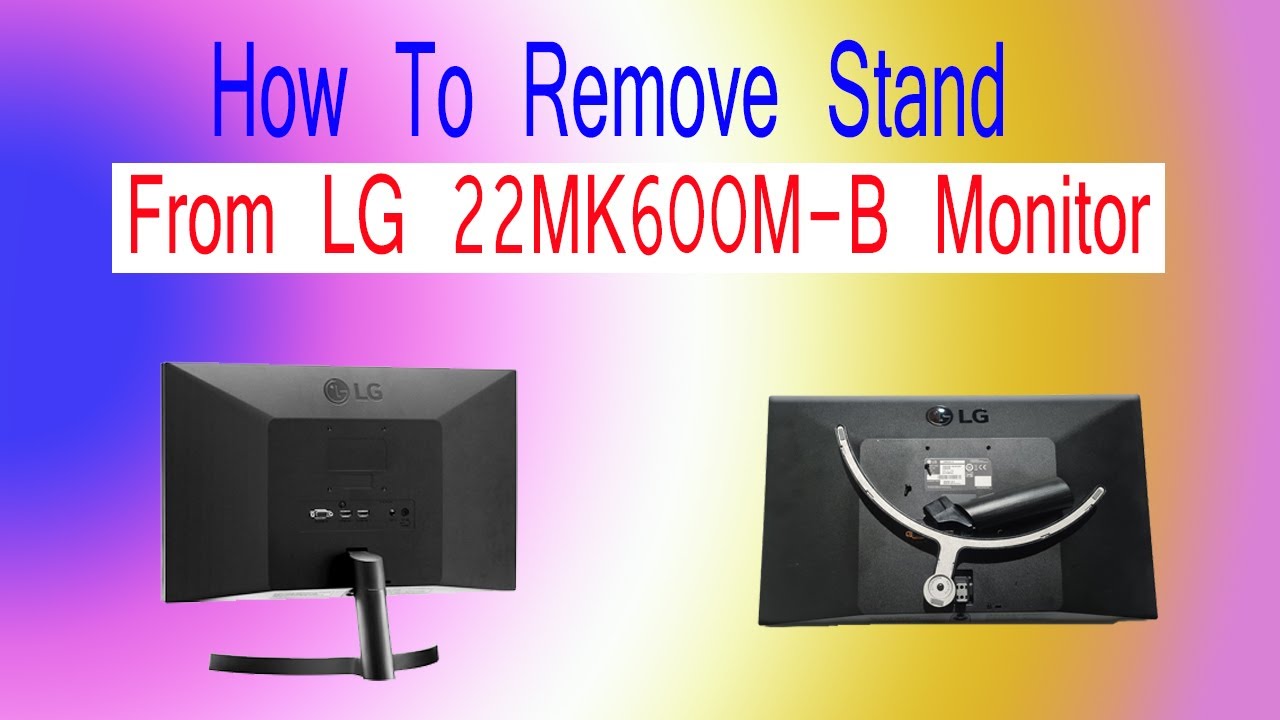 LG 22MK600M-BB curved monitor stand removal hidden screw plastic cap removal