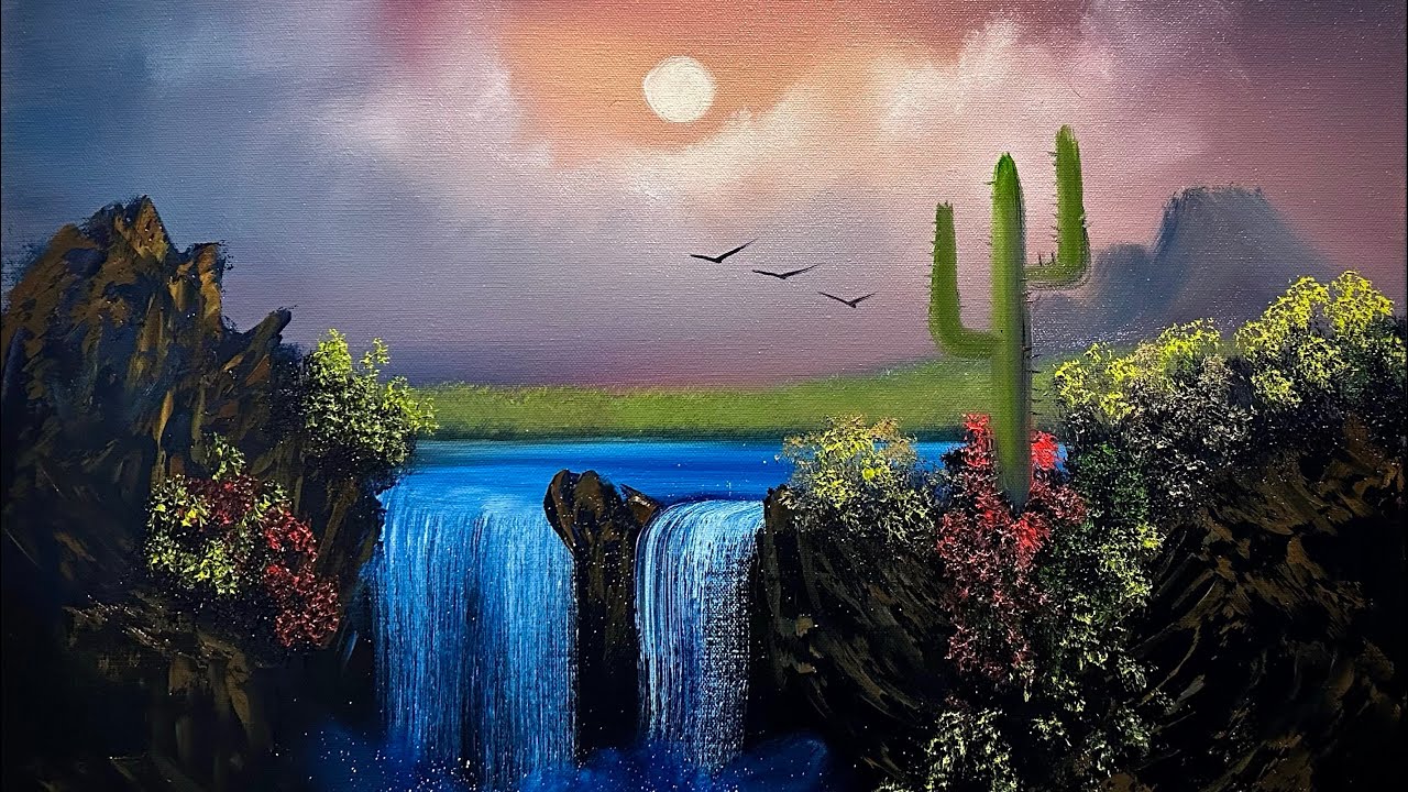 How to Prep & Paint - Literally EVERY SINGLE STEP - Desert Waterfall Landscape for beginners by Josh