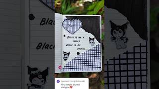 ഒരു simple journal ചെയ്യാം 🖤 #youtubeshorts #shortsfeed #journal #journaling #art #viral #ytshorts