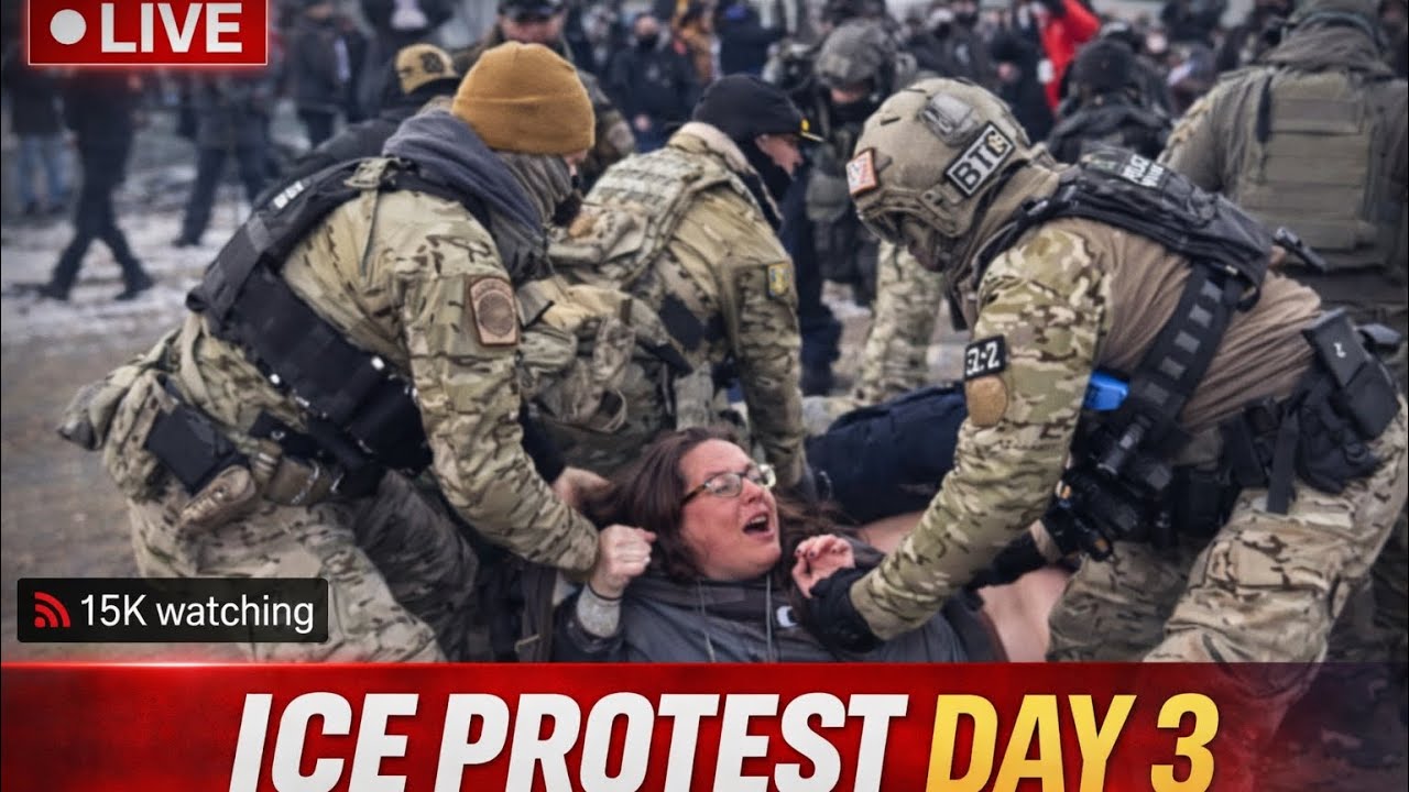 ICE PROTEST OUT FRONT THIER HOTEL IN DOWNTOWN MINNEAPOLIS MINNESOTA DAY 3