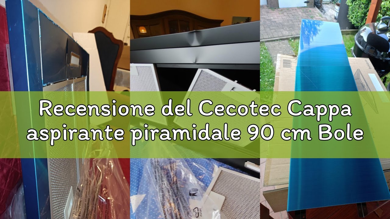 Recensione del Cecotec Cappa aspirante piramidale 90 cm Bolero Flux PM 903500 Inox B. Motore 65 W, f